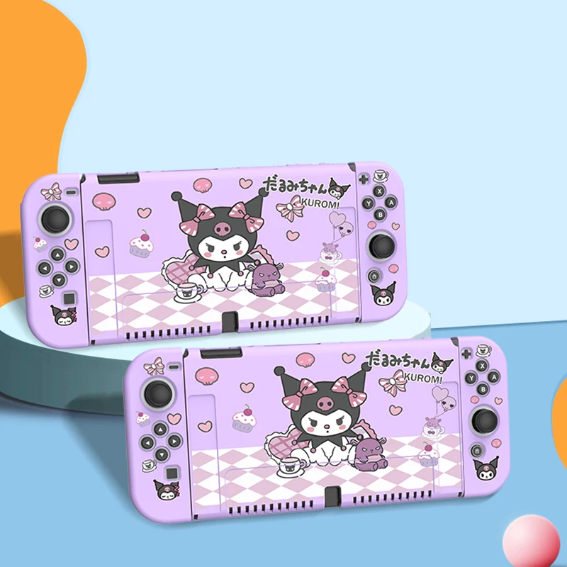 

Suitable Switch Oled Protective Cover Sanrio Kuromi Soft Shell Handle Cover Cute Detachable Host Protective Cover Pluggable Base