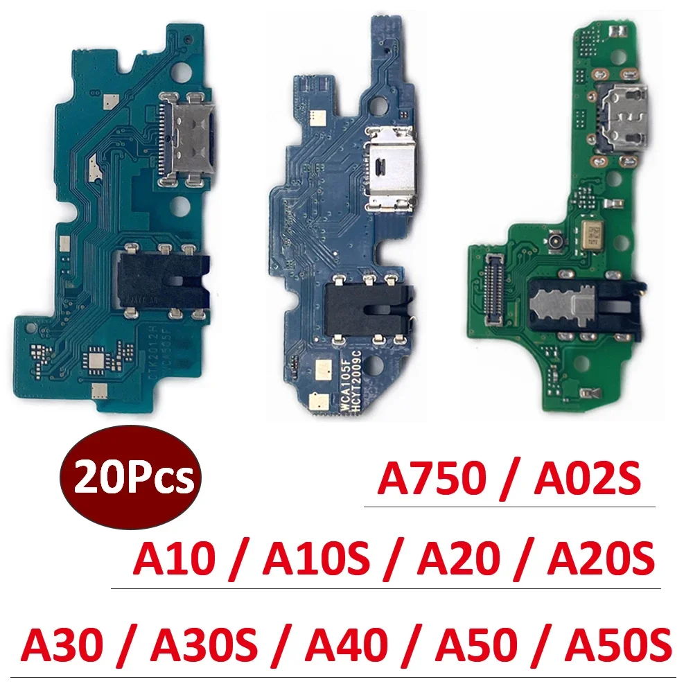 

20 шт., разъем для зарядки через USB для Samsung A02S A10 A10S A20 A20S A30 A30S A40 A50 A50S A750