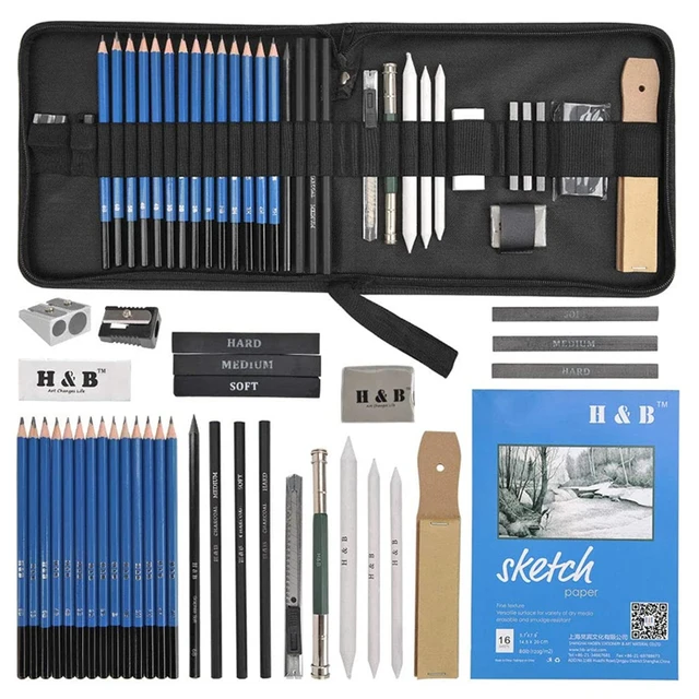 35pcs Drawing Sketching Pencil Set Professional Art Supplies Drawing Kit  with Graphite Charcoal Stick Sketch Book for Adult Kids - AliExpress