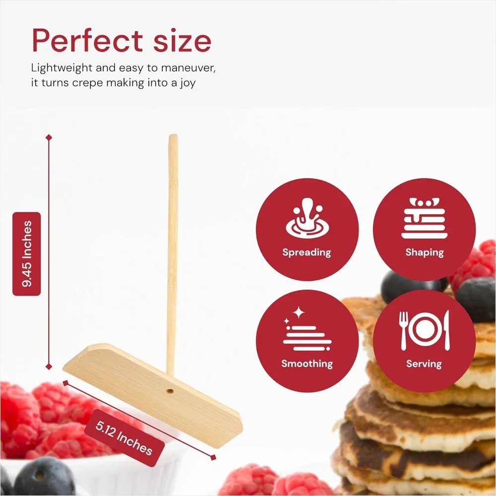 Crepe Spreading Tool, Batter Crepe Tool, T-shaped Pastry-Wooden Baking Stick-Kitchen Pancake/crepes Making Tool