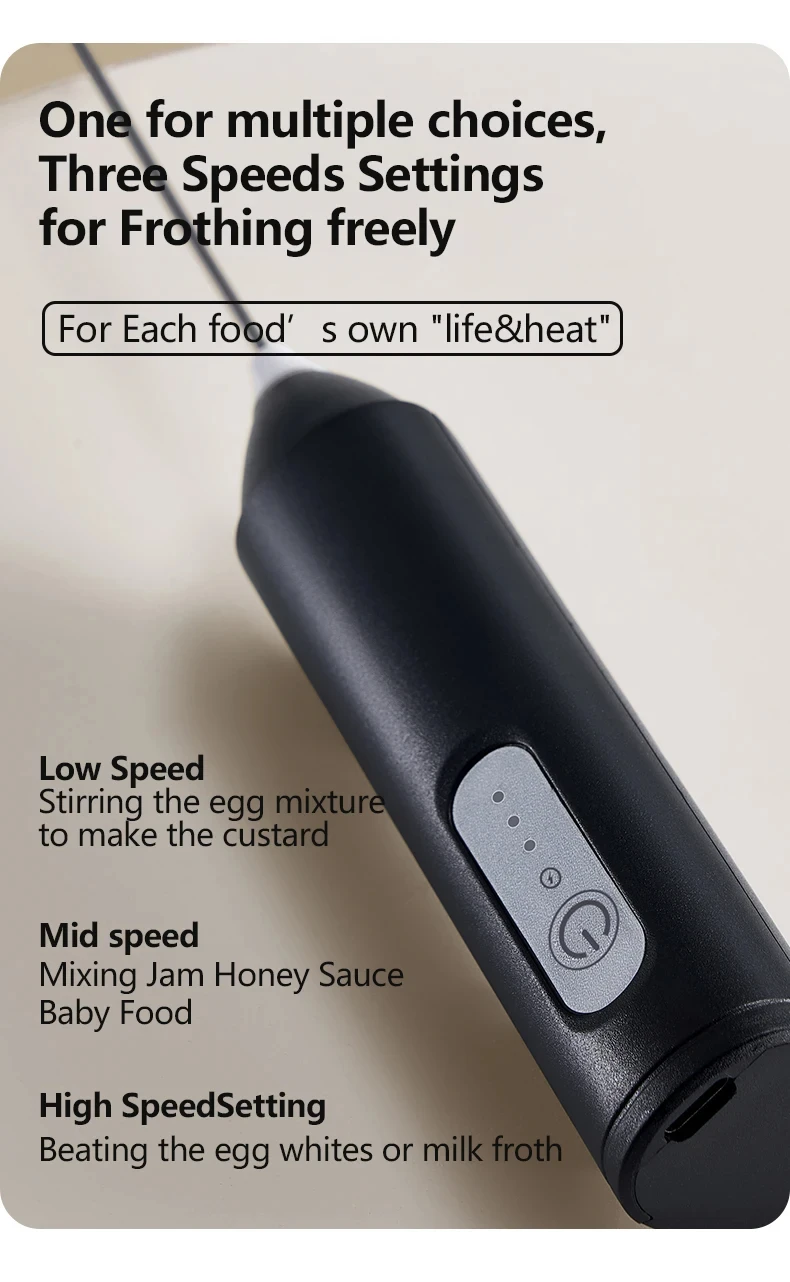 Description Picture 6 of itemElectric milk frother, handheld coffee machine, 3-speed wireless egg beater, room tool, multifunctional food ingredient mixer