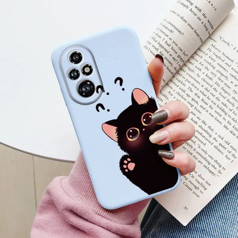 Cute Black Cat Cartoon Case - Soft Back Shell Cover