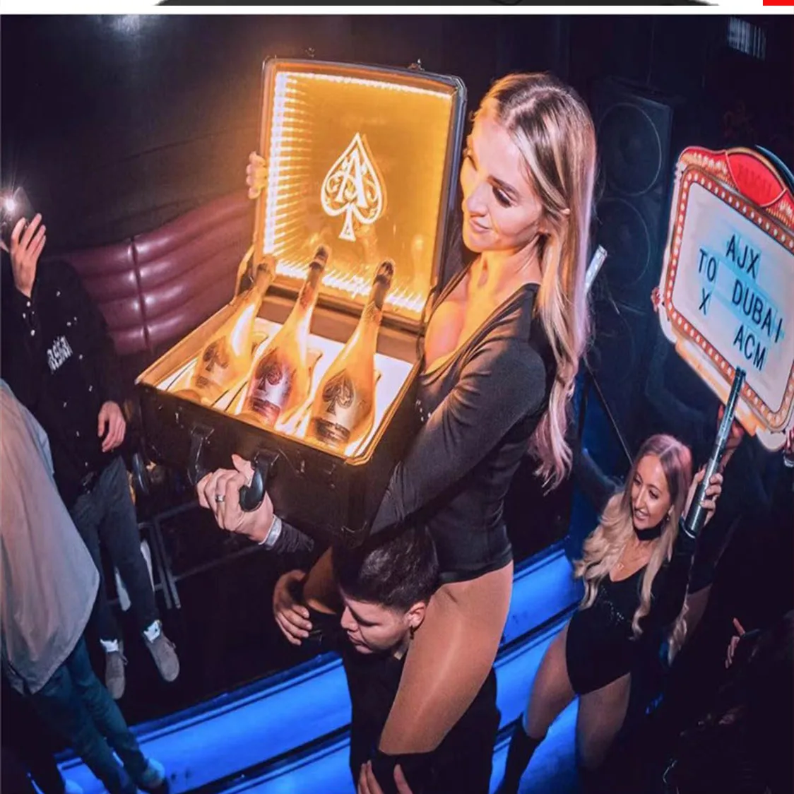 Champagne Bottle Display Racks LED Cabinet LED Case