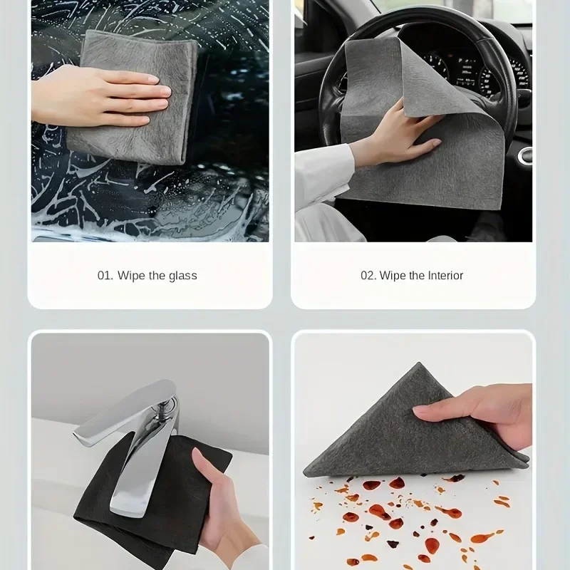 5/10-Pack Microfiber Glass Cleaning Cloths - Woven, Super Absorbent, Lint-Free, Stripe-Free for Windows, Mirrors, Kitchen