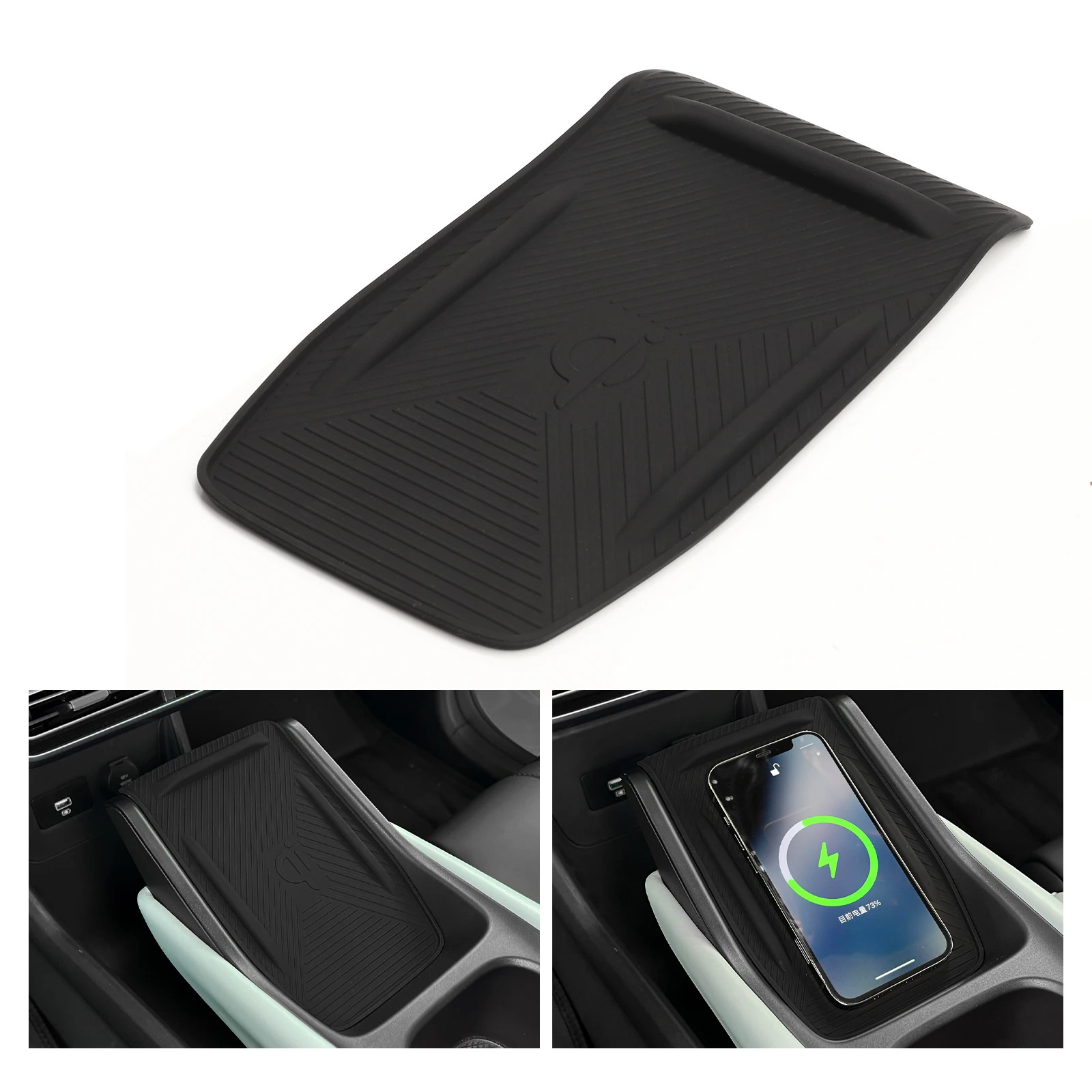 Wireless Charging Pad Silicone Anti Slip Pad Silicone Anti Skid Pad for BYD SEAGULL/BYD Dolphin Mini Anti-slip Mat Silicone Car Center Console Wireless Charger Pad Accessiories