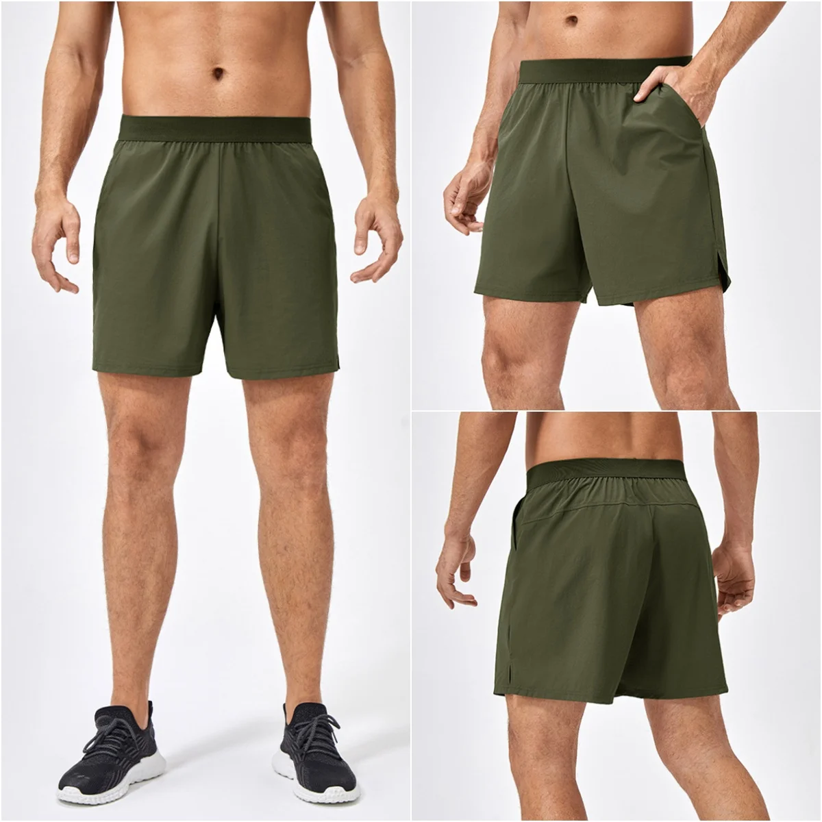Men Gym Shorts Quick Dry Nylon Jogger Running Short Pants Stretch Workout Men Sweatshorts Casual Fitness Training Men Sweatpants 6