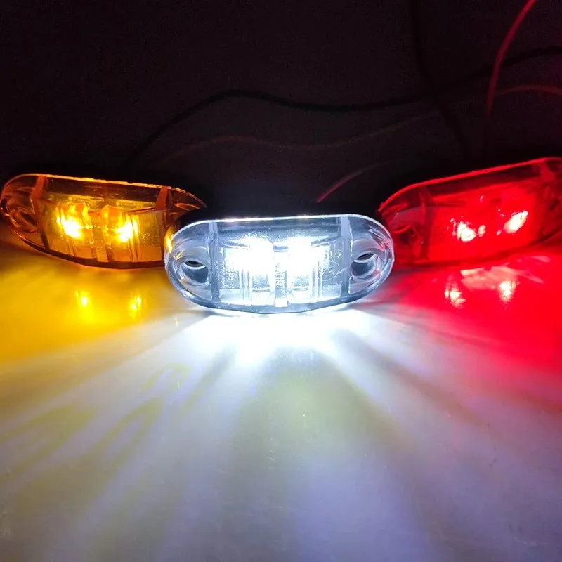 10PCS Oval LED Side Marker Car Lights Universal 12V 24V for Trailer Trucks Caravan Clearance Lamp Surface Mount led marker lights