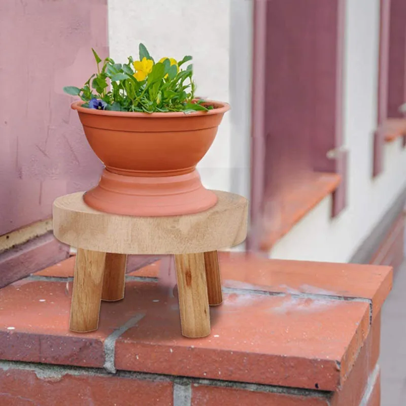 floating plant pot Solid wood green plant succulent courtyard long bench high stool balcony succulent orchid flower shelf storage flower pot rack cute plant pots