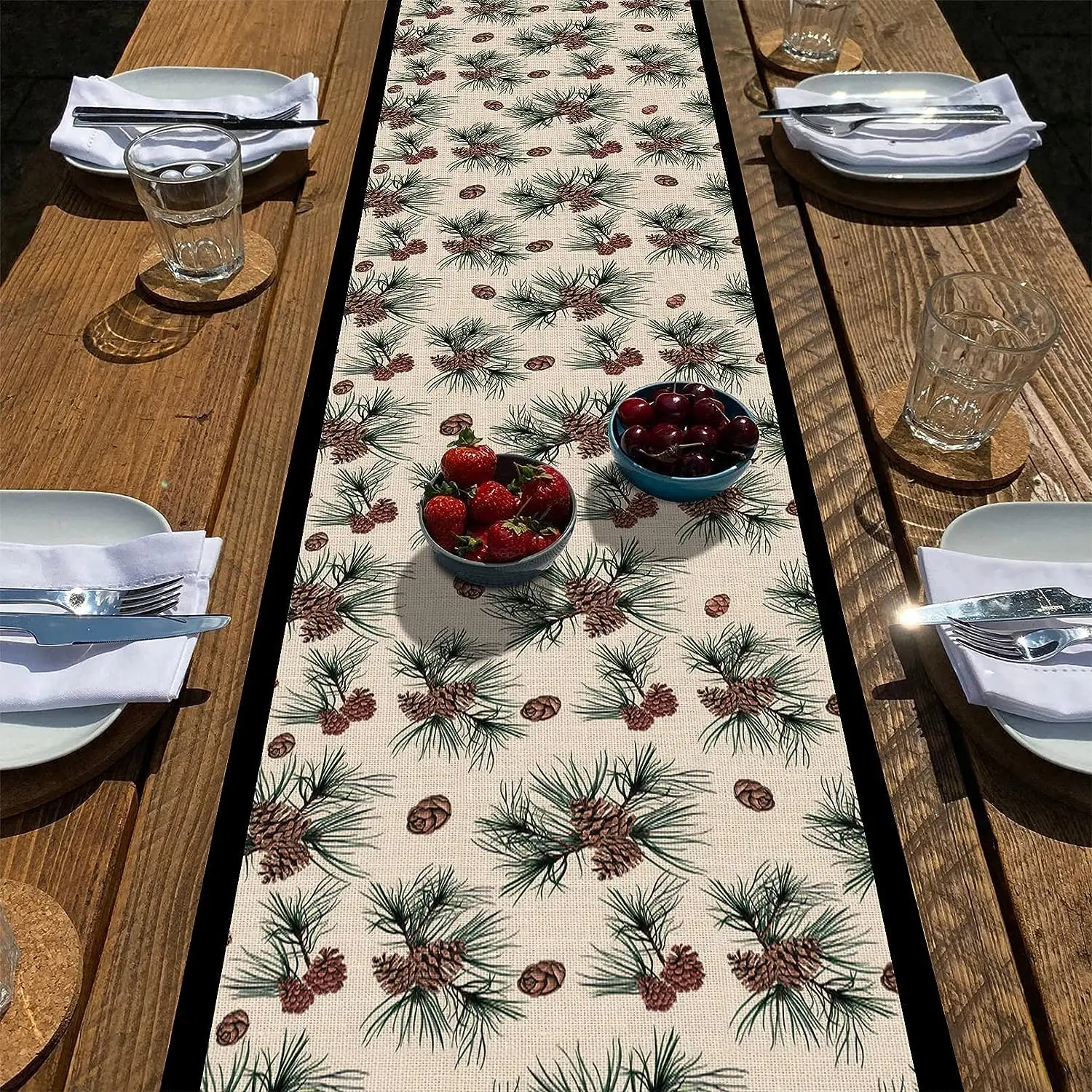 

Branches Table Runner, Tabletop Scarf Home Kitchen Decor, Seasonal Farmhouse Dining Decorations Party Wedding Indoor Outdoor