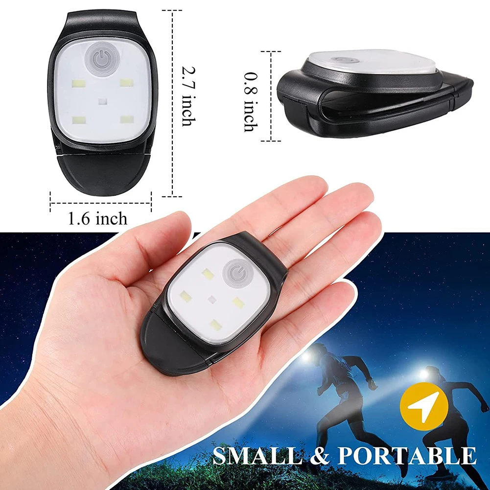 Lampe clip LED rechargeable 4 modes pour sécurité lors de la pêche nocturne et randonnée