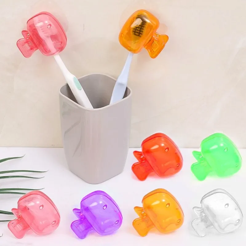 Portable Toothbrush Head Cover Clip Toothbrush Protector Cap Plastic Tooth Brush Case Travel Hiking Camping Bathroom Accessories