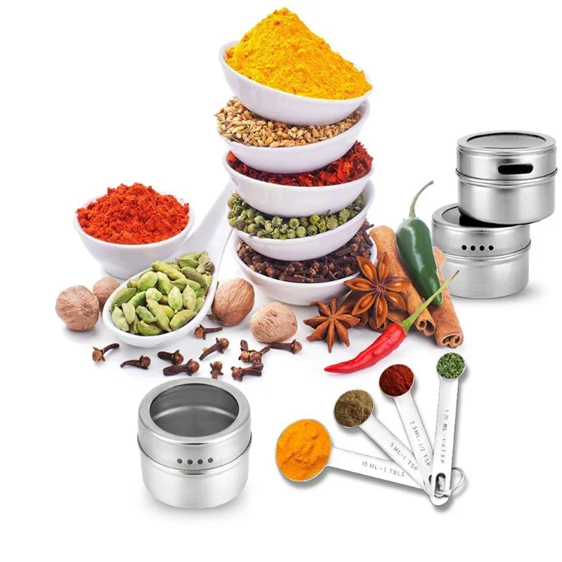 1PC-Magnetic Spice Jar Set Stainless Steel