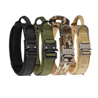 Pet Products Outdoor Tactical Dog Collar Metal Buckle Breathability Nylon Collar Medium and Large Dog Training Neck Collar Dog