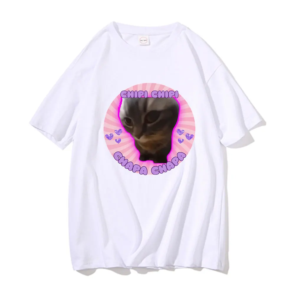 Cute Funny Chipdi Chipdi Chapa Chapa Dubi Dubi Cat Meme Graphic Tshirt Uomo Donna Casual Kawaii T-Shirt T-Shirt Oversize In Cotone Da Uomo