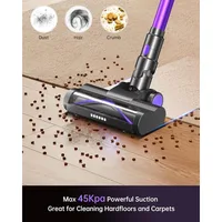 Cordless Vacuum Cleaner with LED Display, 45kpa 550W Brushless Motor, Max 50 Mins Runtime with Detachable Battery, 6 in 1 2