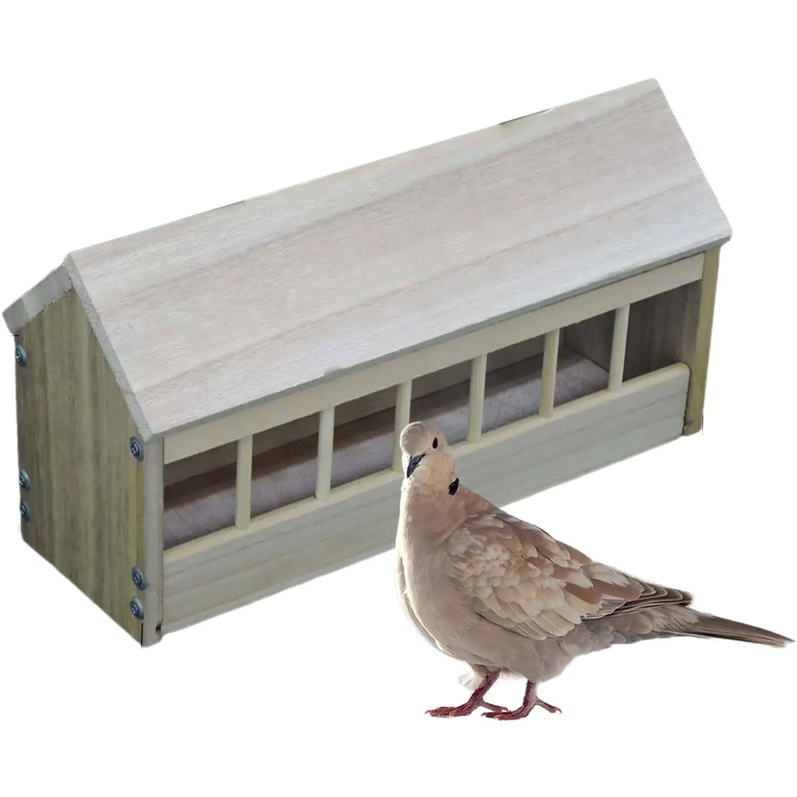 Pigeon Feeder Wood Birds Supplies Poultry Trough Dish Poultry Food Dispenser for Pigeons Birds Ducklings Garden
