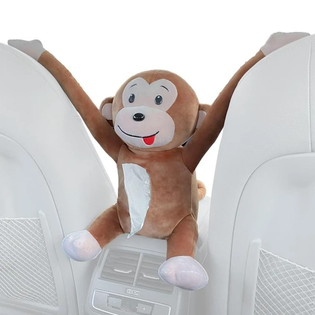 Monkey Tissue Holder for Car Funny Napkin Paper Box Car Accessory Plush  Monkey Toilet Paper Dispenser for Autos Sedans SUVs - AliExpress