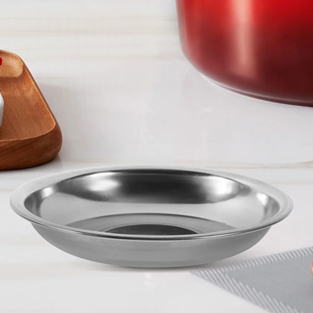 Sauce Dish 10 Pcs Stainless Steel Dipping Bowls Round Metal Plates Food Flavor Seasoning Dishes Small Gear Serving Plates appetizer plates