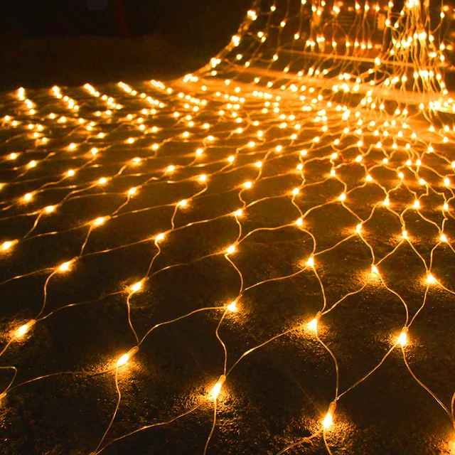 Outdoor Fishing Net Curtain Mesh Fairy Lights, Garden Decoration