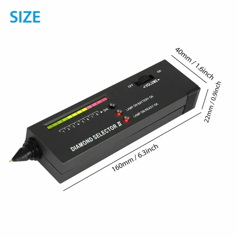 Professional Diamond Testers Diamond Detector High Accuracy Tester Pen Gem Tester (160x40x22 Mm/6.3x1.6x0.9 Inches) diamond tester
