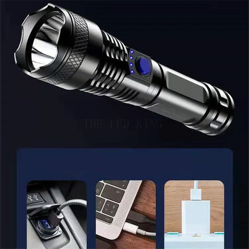 

Ультраяркий светильник онарик, тактический фонарь с зарядкой от USB, многофункциональный фонарь для кемпинга, походов, рыбалки