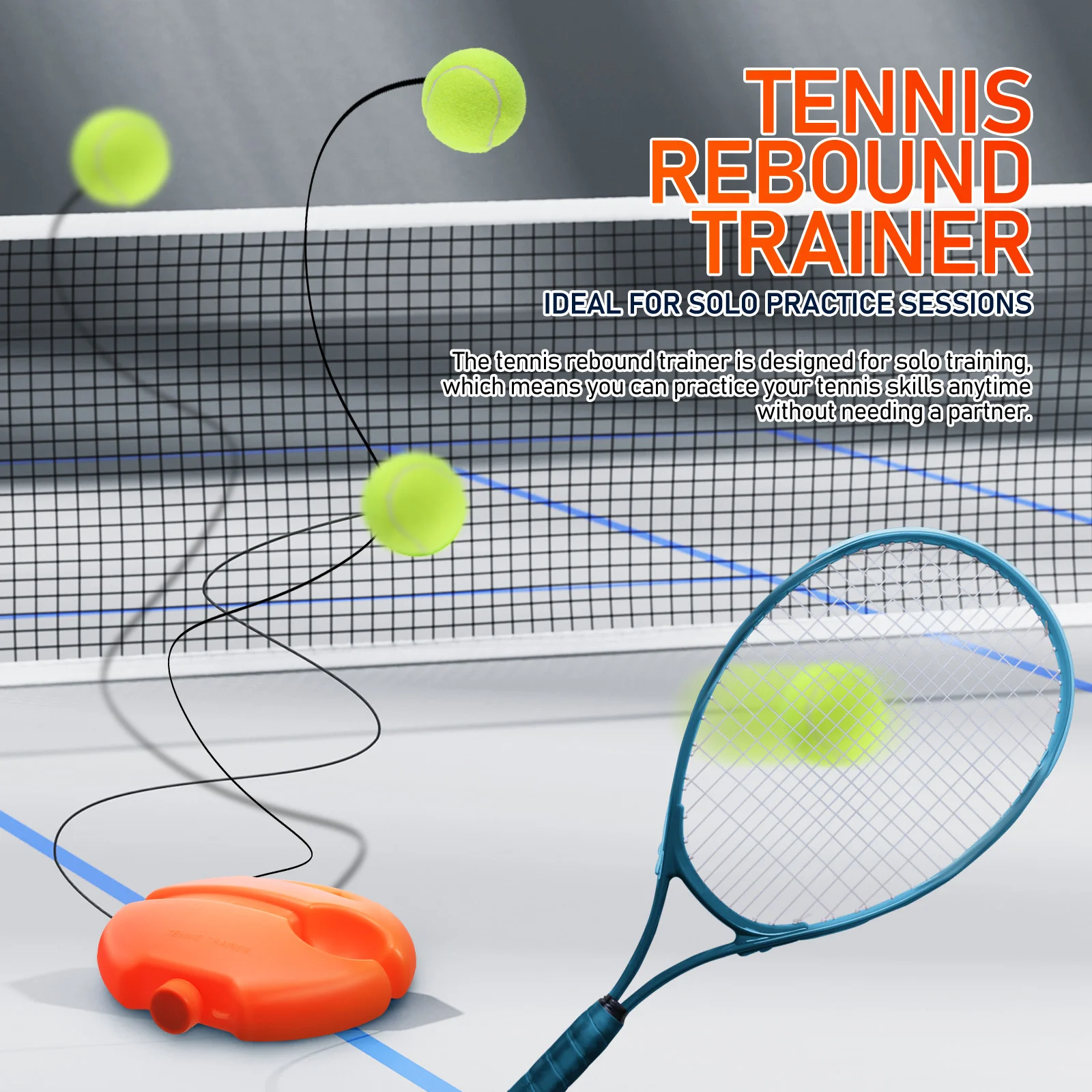 Rebound Base Portable Tennis Trainer Beginner Training Equipment Plastic Solo Ball Tool Individual