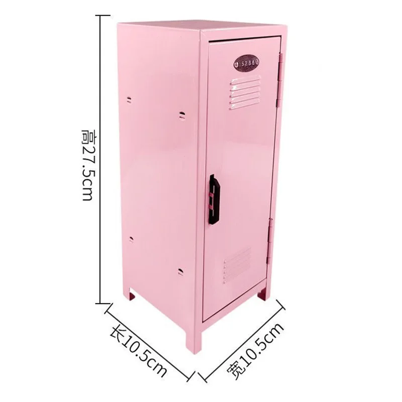 Cute Makeup Storage Cabinet Organizer Box w/lock Cosmetics Display Rack Makeup Brush lipstick for Girl Cabinet Home Bathroom 2