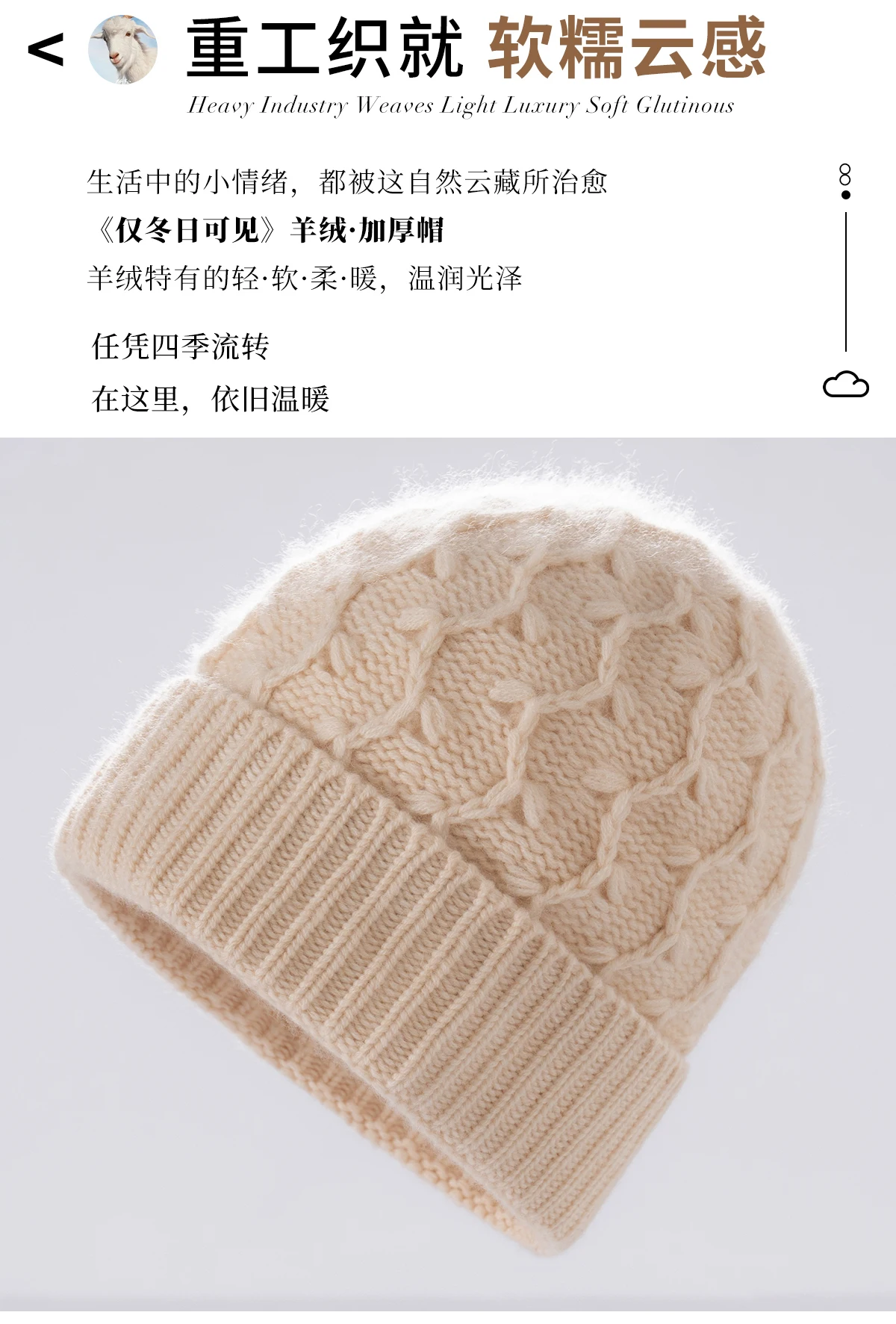 Kältebeständige Strickmütze aus 100 % Kaschmir, neuer Stil, Unisex, Herbst- und Wintermütze, Wollmütze, Gehörschutz, warm, dick, vielseitig – Detail 2