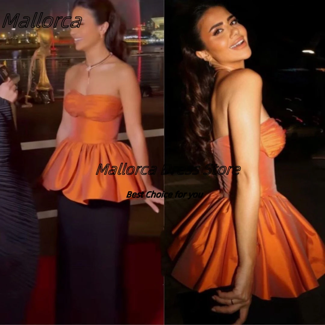 

Mallorca Vestidos Para Mujer Party Dress Sweetheart Peplum Prom Dresses Sexy Back Slit Black Formal Banquet Evening Gowns