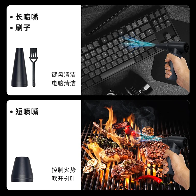 180000 RPM Jet Turo Blower 50M/S 3 Wind Speed Built-in Battery Turofan Air Duster for Car Camping Computer Cleaning Blowing Snow 5