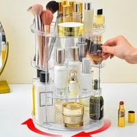360 Rotating Makeup Organizer Fashion Spin Multi-Function Detachable Dressing Table Desktop Makeup Storage Rack Large Capacity 2