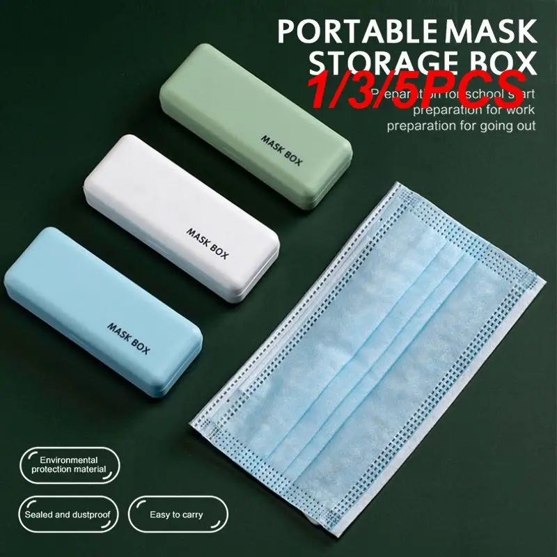 

1/3/5PCS Buckle Mask Storage Box Student Multifunctional Small Pocket Anti-dirty Portable White Mini Blue Green Storage Face