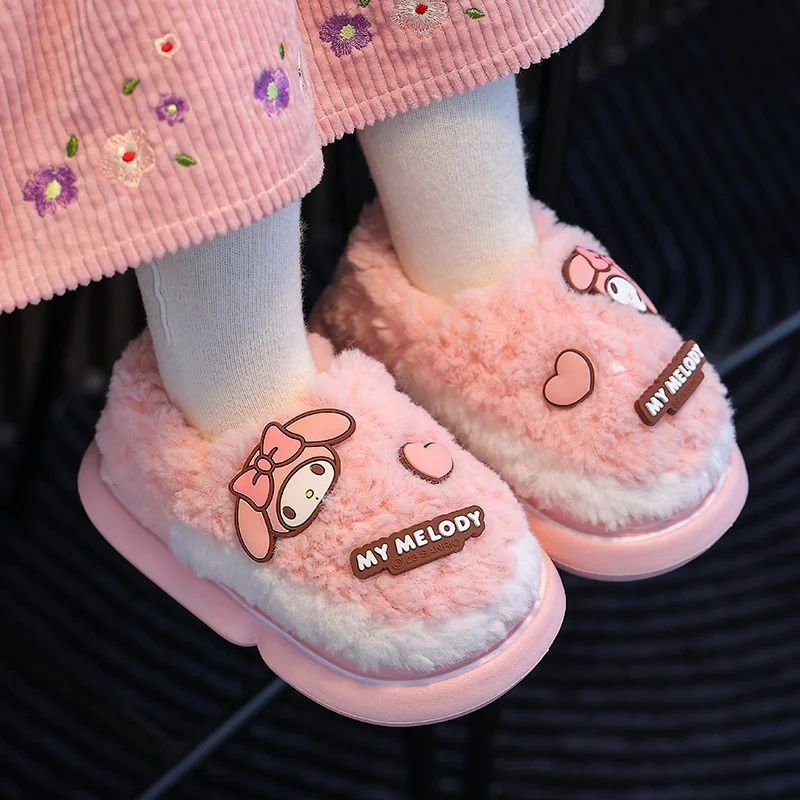 

Sanrio Children's Cotton Slippers Cute Cartoon My Melody Hello Kitty Kuromi Home Indoor and Outdoor Non-slip Warm Cotton Shoes