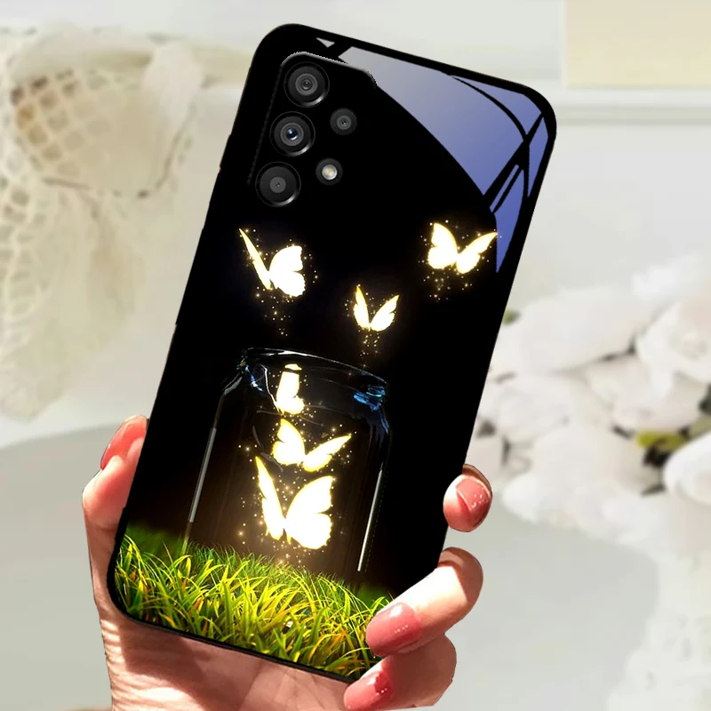 Cartoon Tempered Glass Phone Case - Hard PC Glass Protector Cover