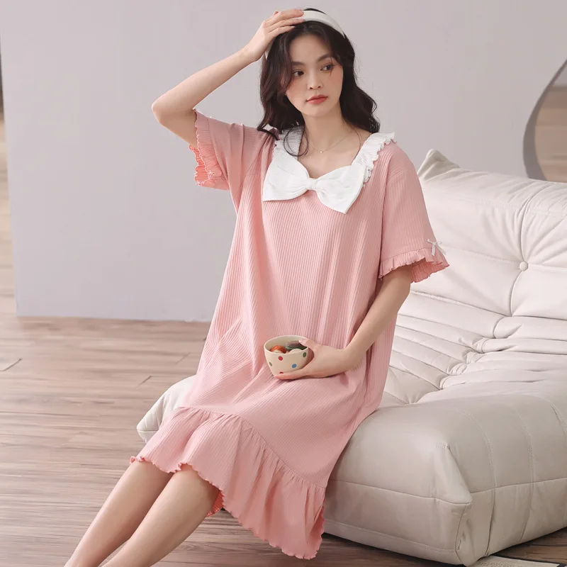 New summer pajamas female cute princess style nightdress girl student dress can go home living clothes