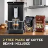 Coffee Machine Bundle with Built-in Grinder, Comes With 2 x 17.6 oz. Bags of Whole Bean Coffee, Black 2