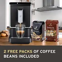 Coffee Machine Bundle with Built-in Grinder, Comes With 2 x 17.6 oz. Bags of Whole Bean Coffee, Black 2