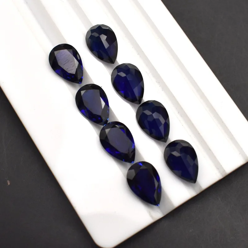 

Natural Blue Sapphire Unheated Pear Cut 10x14mm 6ct Gemstone AAAA+ VVS Loose Gemstone Pass Test For Jewelry Making