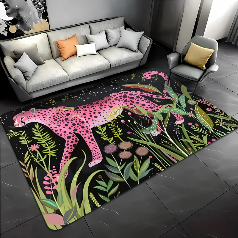Bohemian Tiger Pattern Vintage American Ethnic Area Rug Non-Slip Carpet Machine Washable Doormat for Living Room Bedroom Kitchen 2