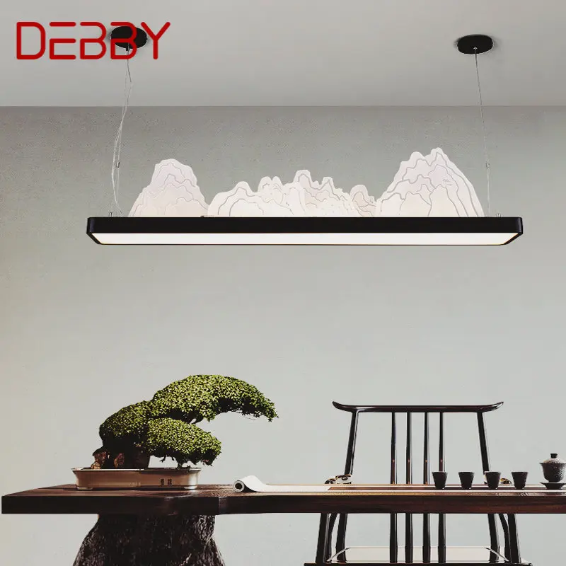 

TEMAR LED 3 Colors Pendant Lights Chinese Style Landscape Hanging Lamps and Chandeliers For Tea House Dining Room Decor