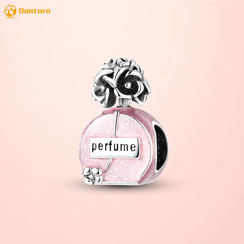 

Danturn 925 Sterling Silver Beads Camellia Perfume Charm fit Original Pandora Bracelets for Women Jewelry Making Gift