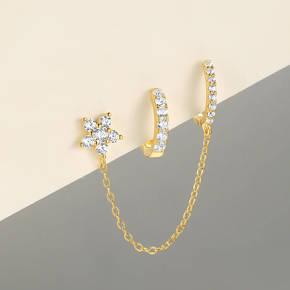 Aide 925 sterling silber 3 stücke set Creolen für frauen 18k vergoldet ohrring braut hochzeits feier pen dientes feiner schmuck – Detail 7