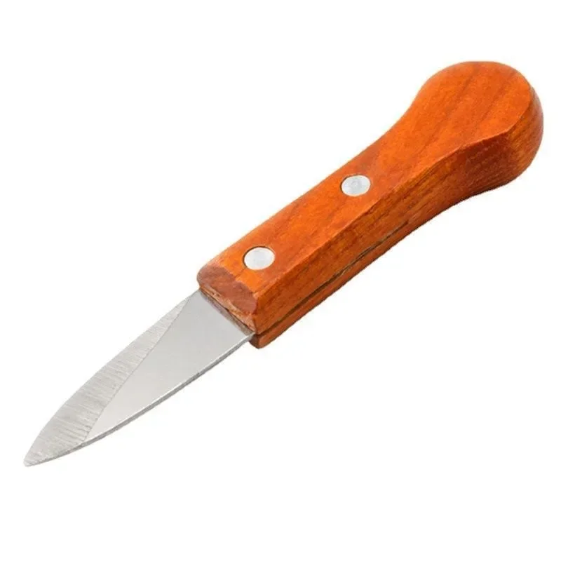 Stainless Steel Oyster Shucker Wood Handle Non-Slip Oyster Opener Scallop Opener Seafood Scallop Knife