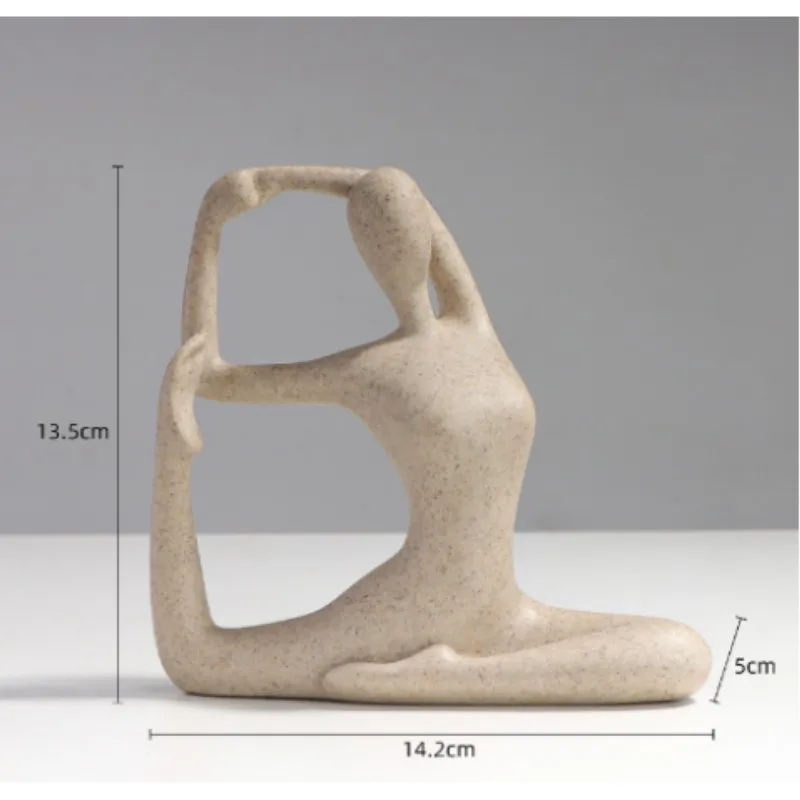Small Yoga Pose Figurines Interior Modern Home Decor Girl Art Abstract Sculpture Luxury Living Room Desktop Accessories