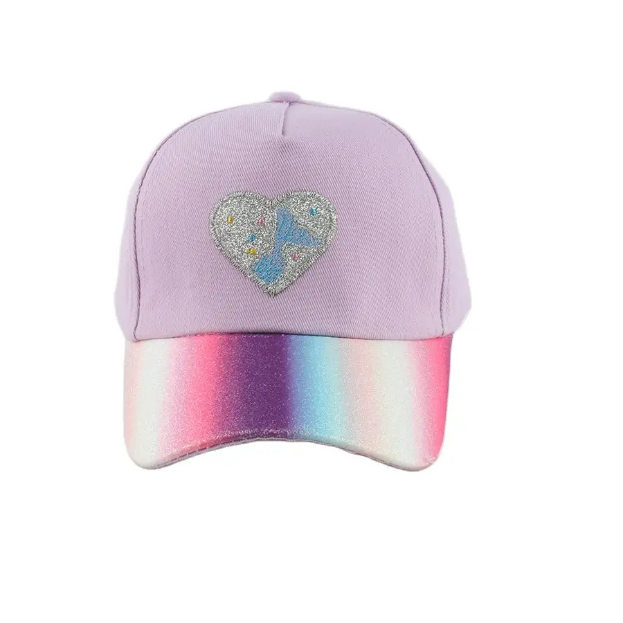 Baseball Cap Baby Sun Hat Snapback Cap Outdoor Sun Hat Cute Girls Cartoon Heart Embroidered 3-8 Years Old