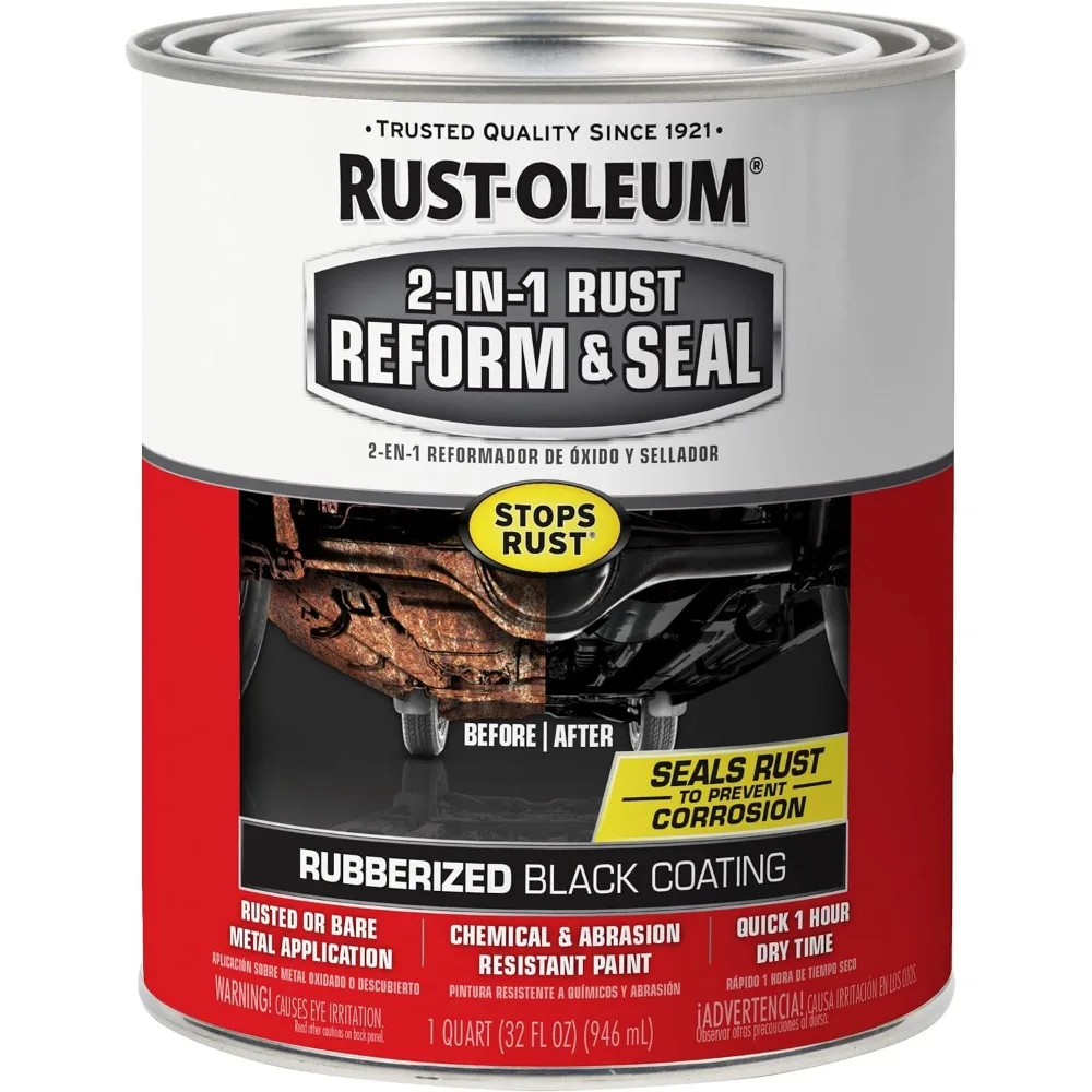 344763-4PK Automotive 2-in-1 Rust Reform & Seal, Quart, Black, 32 Fl Oz (Pack of 4) 4
