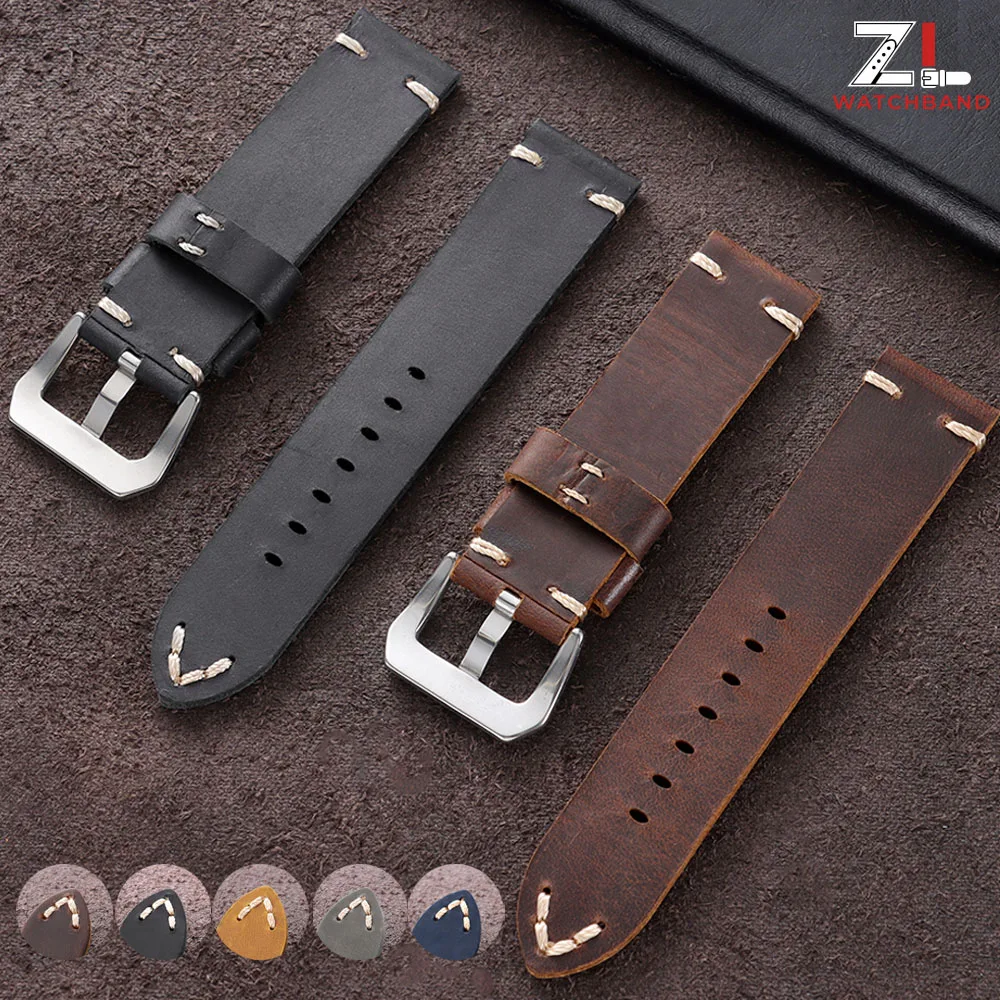 Handmade Retro Cowhide Leather Watch Strap - Universal Sport Bracelet