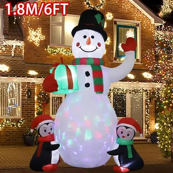 Inflatable LED Christmas Snowman & Penguins 1