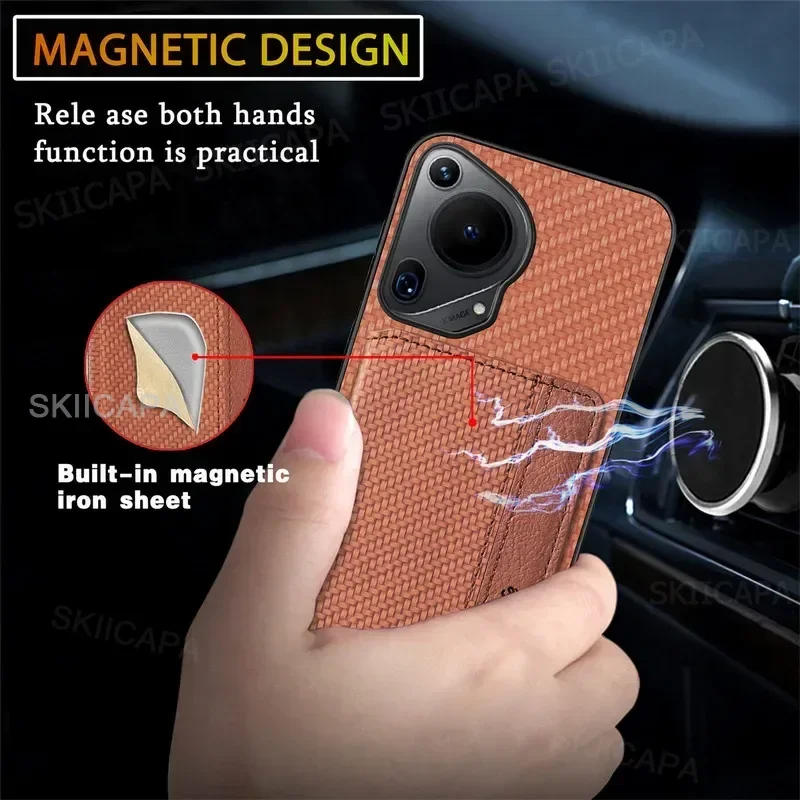 Leather Wallet Phone Case with Card Holder & Magnetic Stand