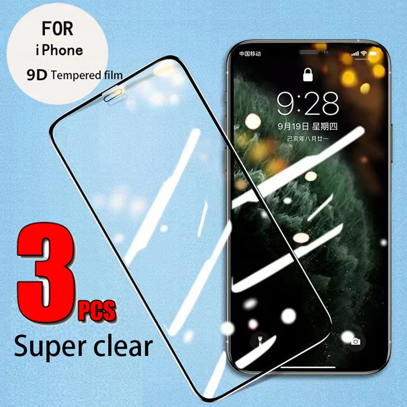 

3Pcs For iPhone 11 12 13 Pro XS Max XR X Screen Protector For iPhone 6 7 8 Plus SE 5 5s Privacy Full Cover Tempered Glass Film